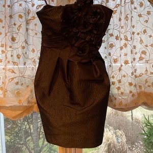 BCBG black one shoulder dress